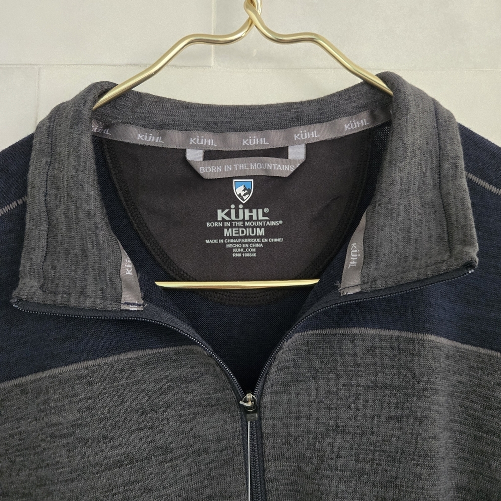 NWT Kuhl Ryzer 1/4 Zip Men's Pullover Size Medium Midnight Blue Navy Gray NEW - Picture 3 of 11